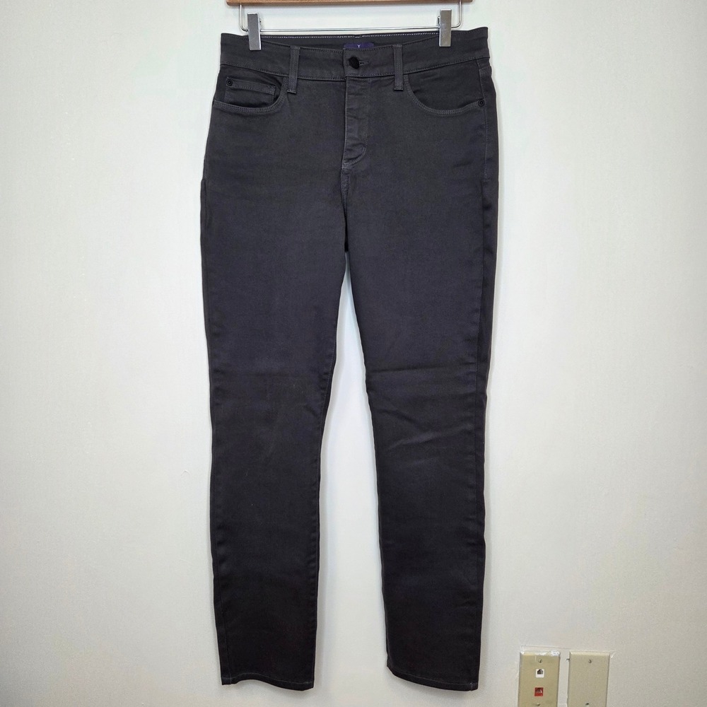 NYDJ Alina Legging Jeans Womens 6 Charcoal Gray High Rise Skinny Lift Tuck Denim
